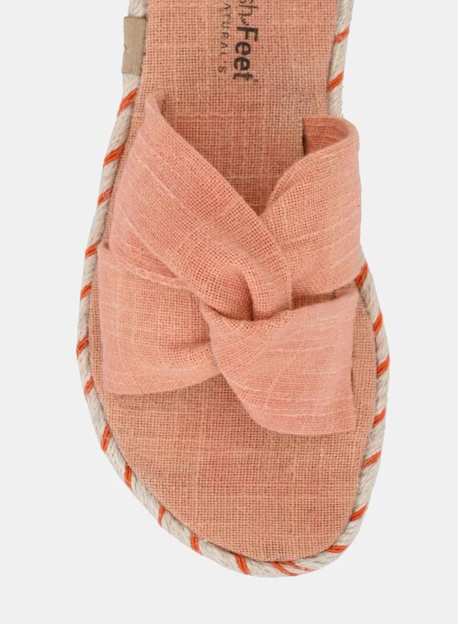 Fresh Feet Fresh Feet Twist Strap Open Toe Flat Sandal