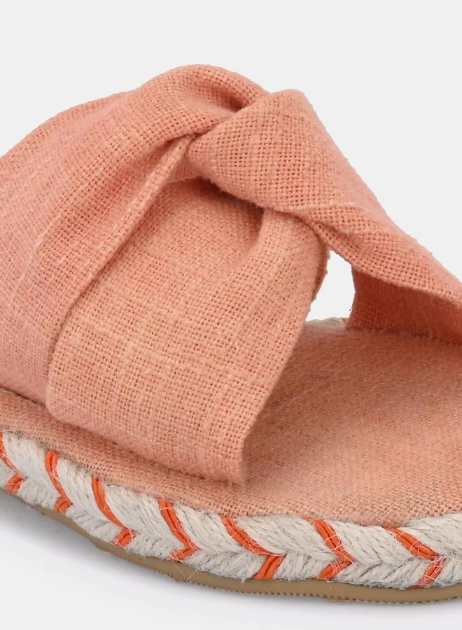 Fresh Feet Fresh Feet Twist Strap Open Toe Flat Sandal