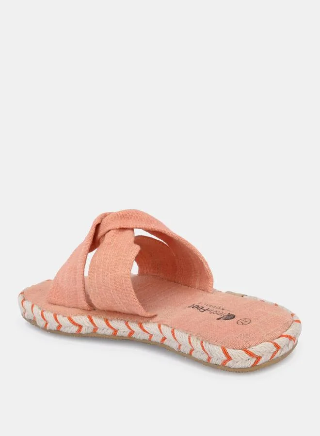 Fresh Feet Fresh Feet Twist Strap Open Toe Flat Sandal