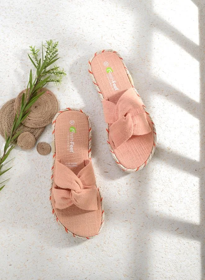 Fresh Feet Fresh Feet Twist Strap Open Toe Flat Sandal