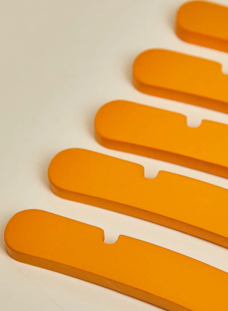Hema 5 Pack Yellow Wooden Hangers