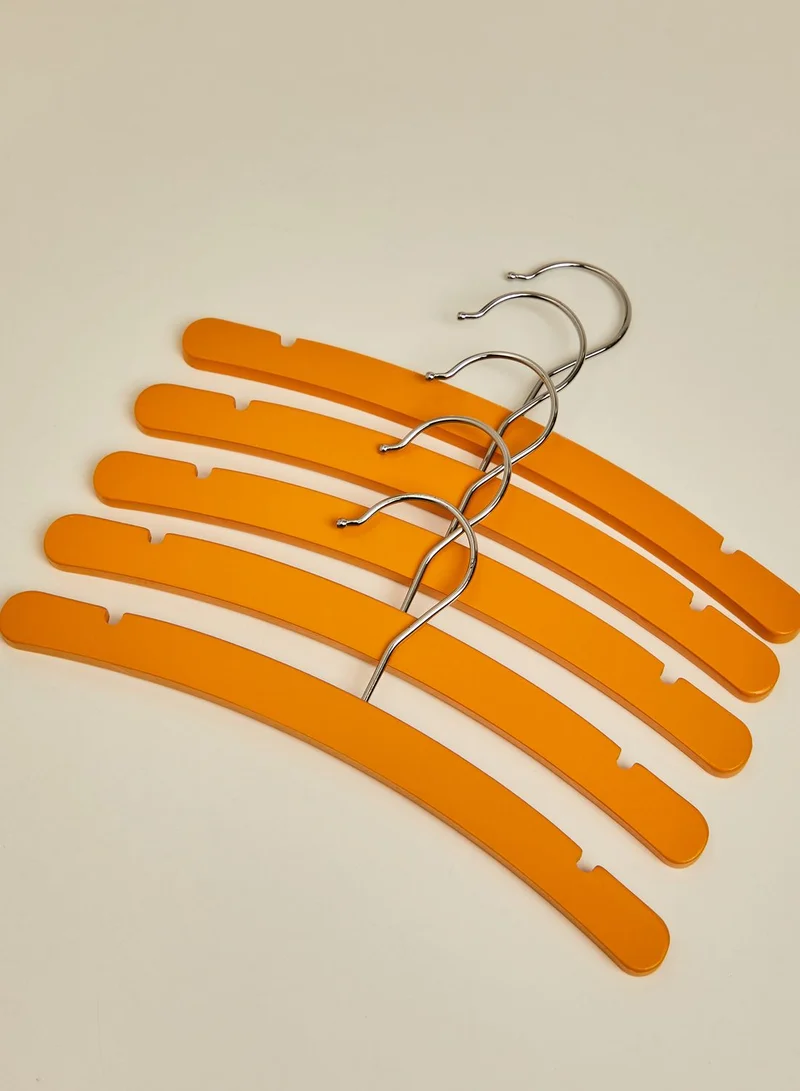 Hema 5 Pack Yellow Wooden Hangers