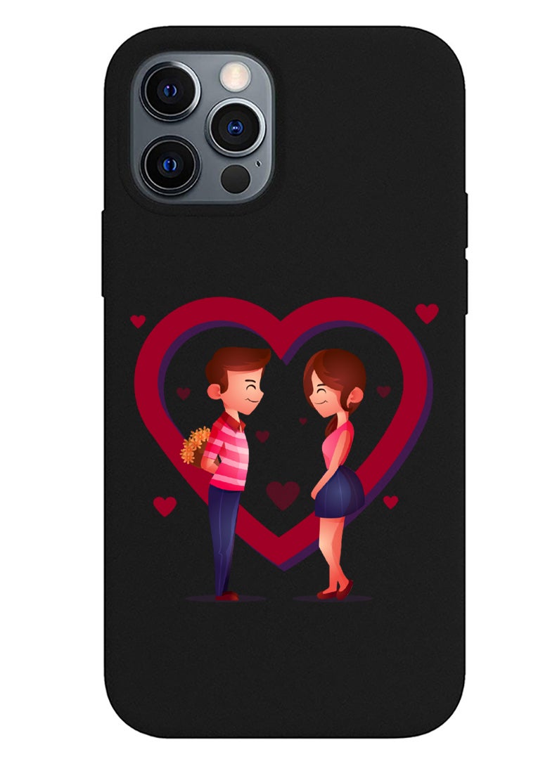 Theodor Protective Slim Fit Case Liquid Silicone Cover with Full Body Protection Anti-Scratch Shockproof Case For iPhone 12 Pro Black  - FORZA208 Surfs - Image 1