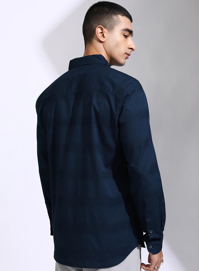 HIGHLANDER Striped Slim Fit Collared Shirt - Image 3