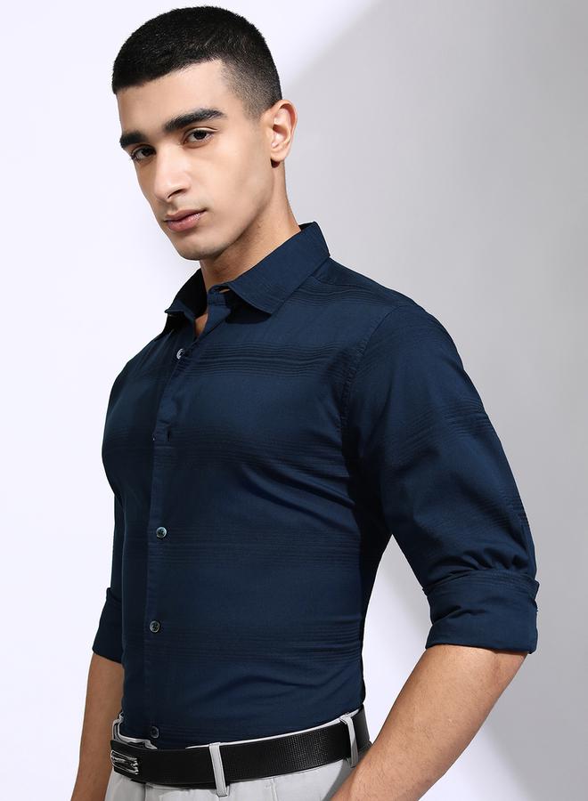 HIGHLANDER Striped Slim Fit Collared Shirt - Image 4