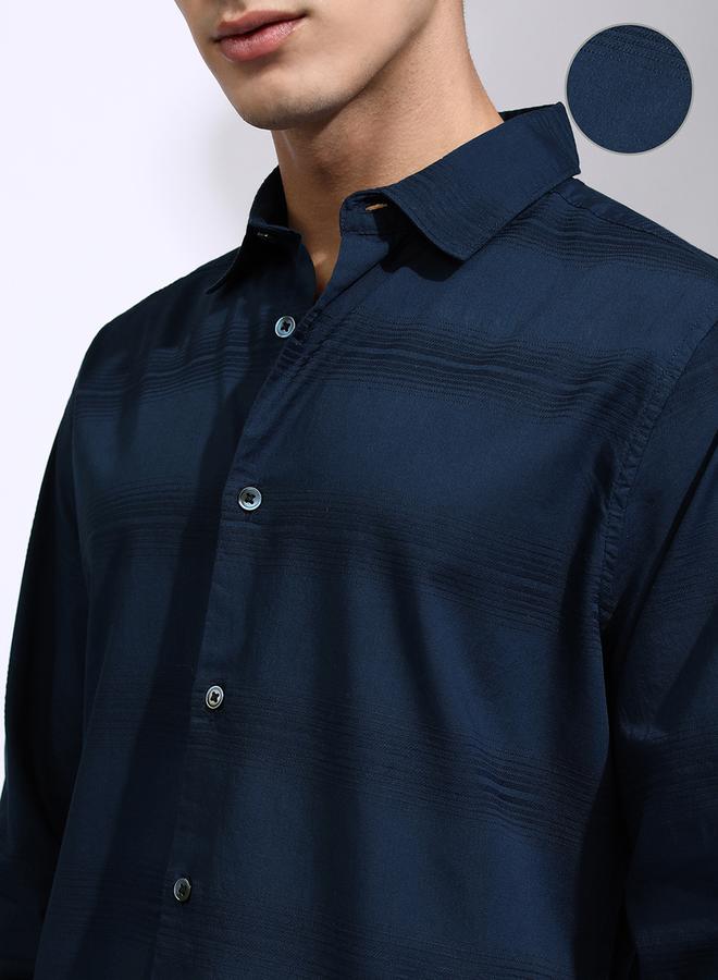 HIGHLANDER Striped Slim Fit Collared Shirt - Image 5