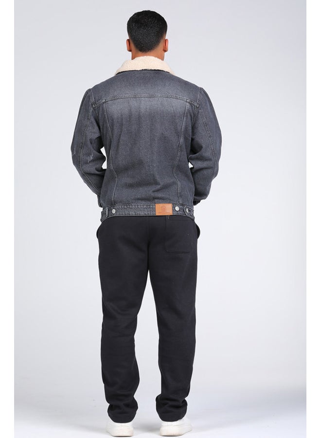 Marco Bergamo Men's Denim Jacket with Fur Collar - Image 4