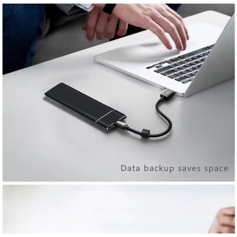 Portable External Hard Drive Type C USB 2.0, 2TB HDD for Laptop and PC, Black ABS Plastic, Shock-Resistant and Compact Design - Image 3