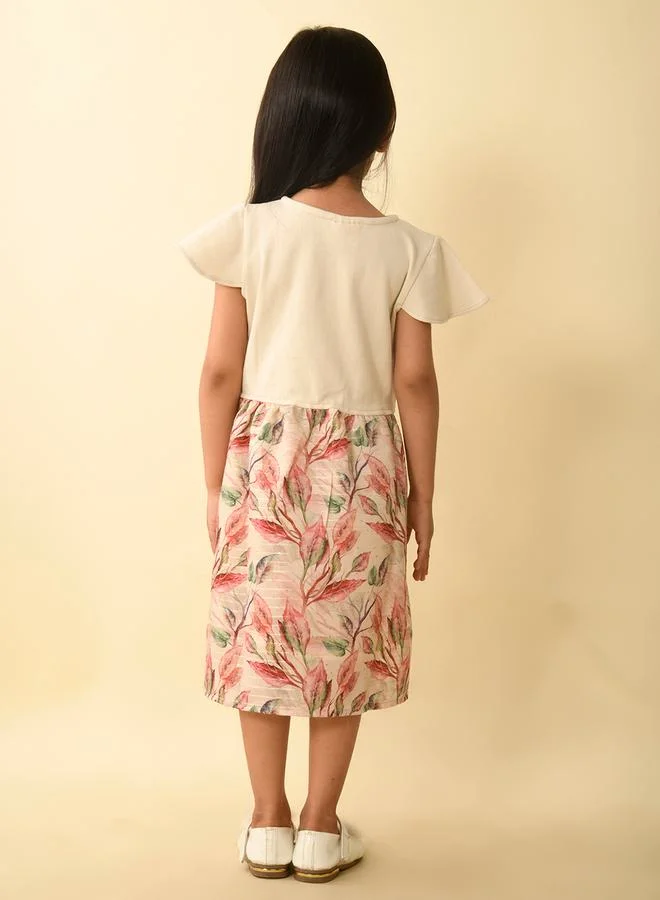 LILPICKS Flower Printed Bow Detail Fit and Flare Dress by Styli