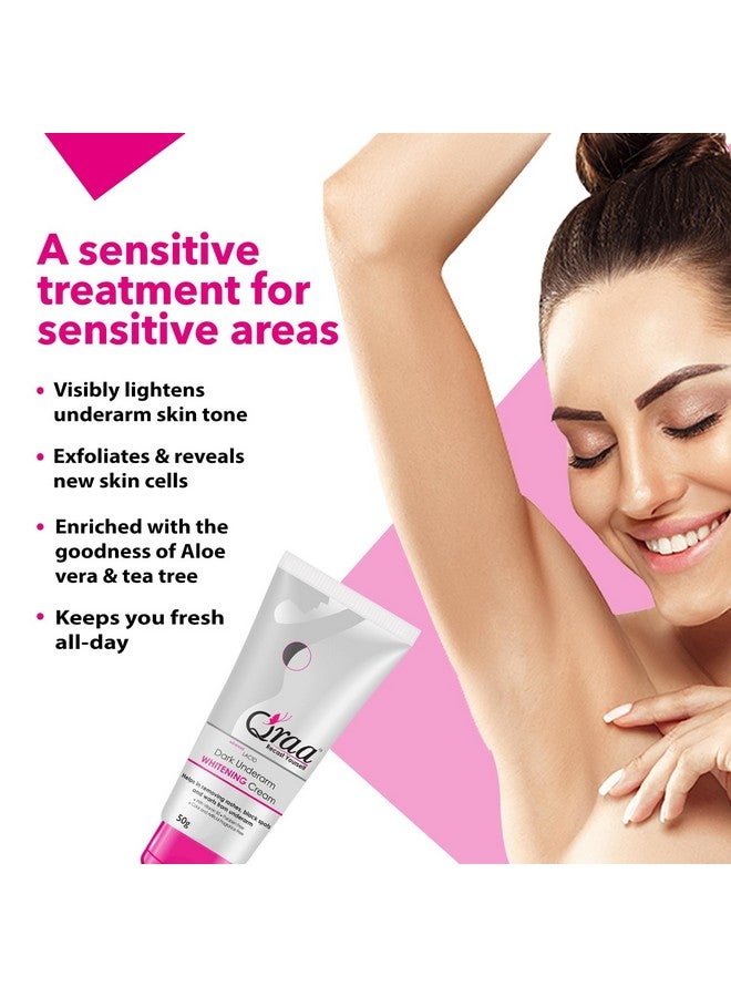 Qraa Advanced Lacto Dark Underarm Cream | For Uneven Skin Tone and Dark Underarms |Paraben Free | For Dark Body Parts like Neck, Ankles, Knuckles, Armpits, Thighs, Elbows & Underarm Pack Of 2 (50gm*2) - Image 3