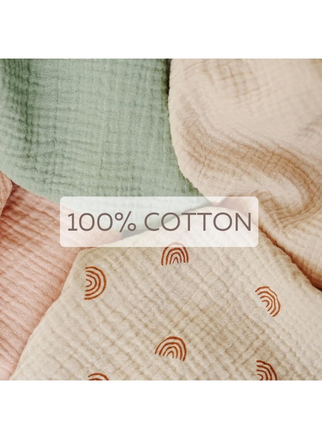 Muslin Nursing Covers for Breastfeeding, Privacy Breast Feeding Cover with Arch Neckline for Mom and Baby, Breathable 100% Cotton Nursing Apron Multi-use Stroller Cover - Image 4