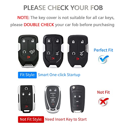 OFFCURVE Compatible with GMC Key Fob Cover Key Fob Case for Chevy Suburban Tahoe Terrain Acadia Yukon Silverado GMC Sierra 1500 2500HD 3500HD Car Accessories Smart Key Protector, Purple - Image 2