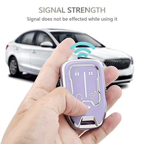 OFFCURVE Compatible with GMC Key Fob Cover Key Fob Case for Chevy Suburban Tahoe Terrain Acadia Yukon Silverado GMC Sierra 1500 2500HD 3500HD Car Accessories Smart Key Protector, Purple - Image 5