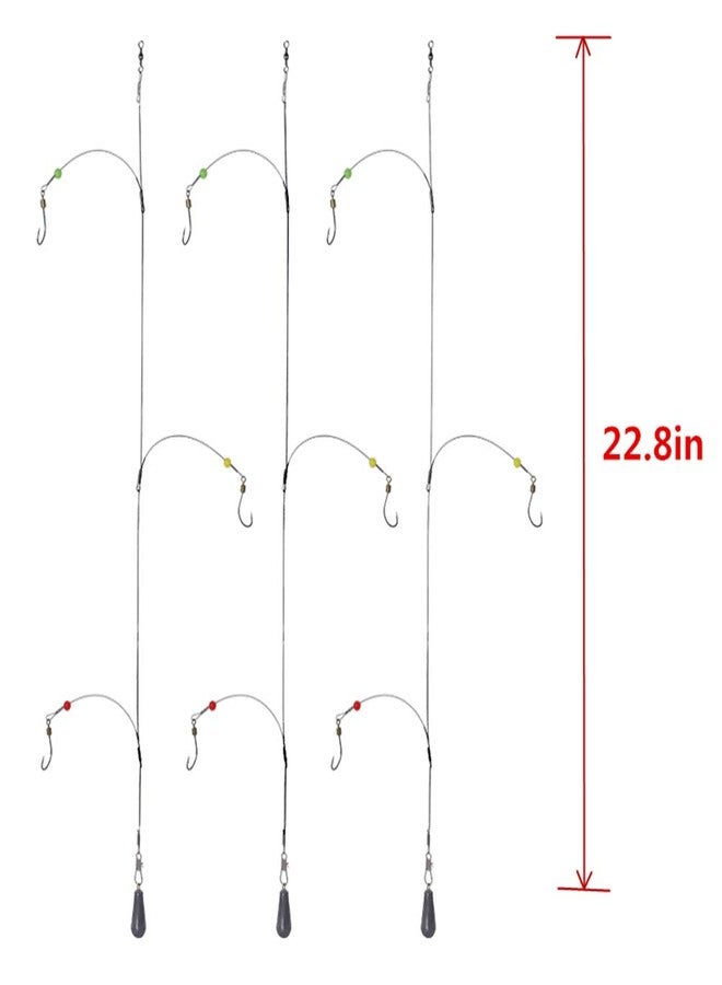 SENYUBBY Senyu Fishing Hook Snelled Stainless Steel Wire Leader Fishing Rigs Hooks 24# - Image 5