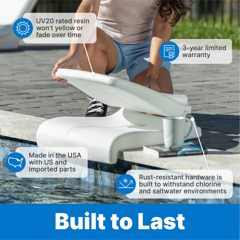 Step2 Folding Flip Seat, Lightweight Portable Outdoor Chair for Poolside, Camping, Beach, Boats, Tailgates, Durable Ground Chair with Back Support for Adults, Bright Pink - Image 4