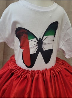 Daddy's Angel UAE Flag National Day Dress For Girls Kids T-Shirt, Skirt With Headband  - Image 2