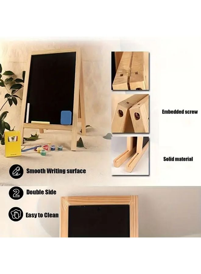 2pcs Large Double Sided Foldable Standing Easel Display Board With Wood Frame - Image 4