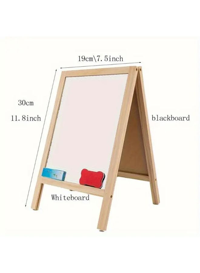 2pcs Large Double Sided Foldable Standing Easel Display Board With Wood Frame - Image 3