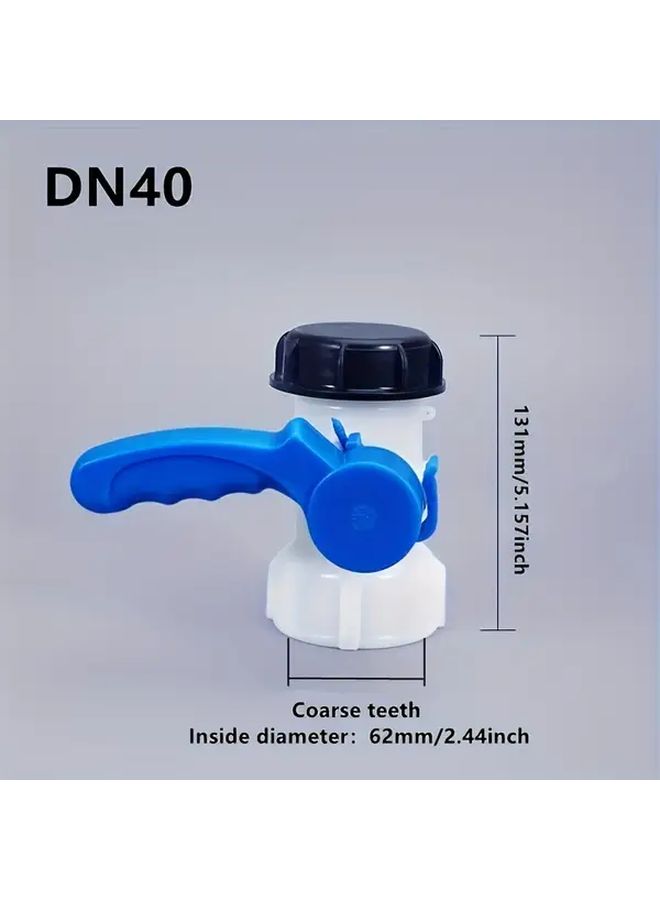 1pc 75mm Plastic One Piece Valve Kit Water Tank Valve for IBC Square Barrel Acid Base Dispensing Garden Hose Faucet Adapter with Coarse Thread Port DN50 Ball Valve DN40 Butterfly Valve On Off Control Tool - Image 3
