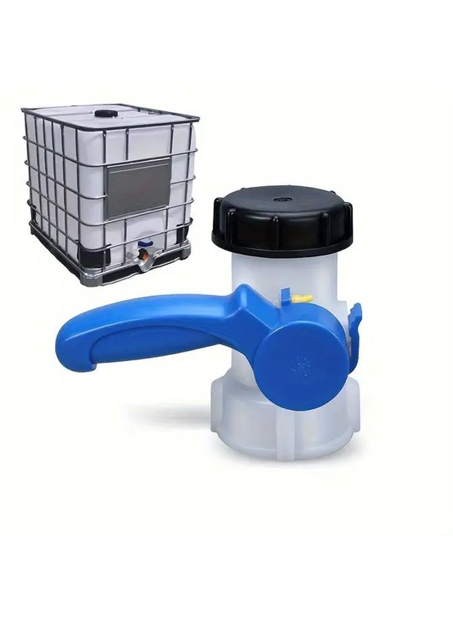 1pc 75mm Plastic One Piece Valve Kit Water Tank Valve for IBC Square Barrel Acid Base Dispensing Garden Hose Faucet Adapter with Coarse Thread Port DN50 Ball Valve DN40 Butterfly Valve On Off Control Tool - Image 1