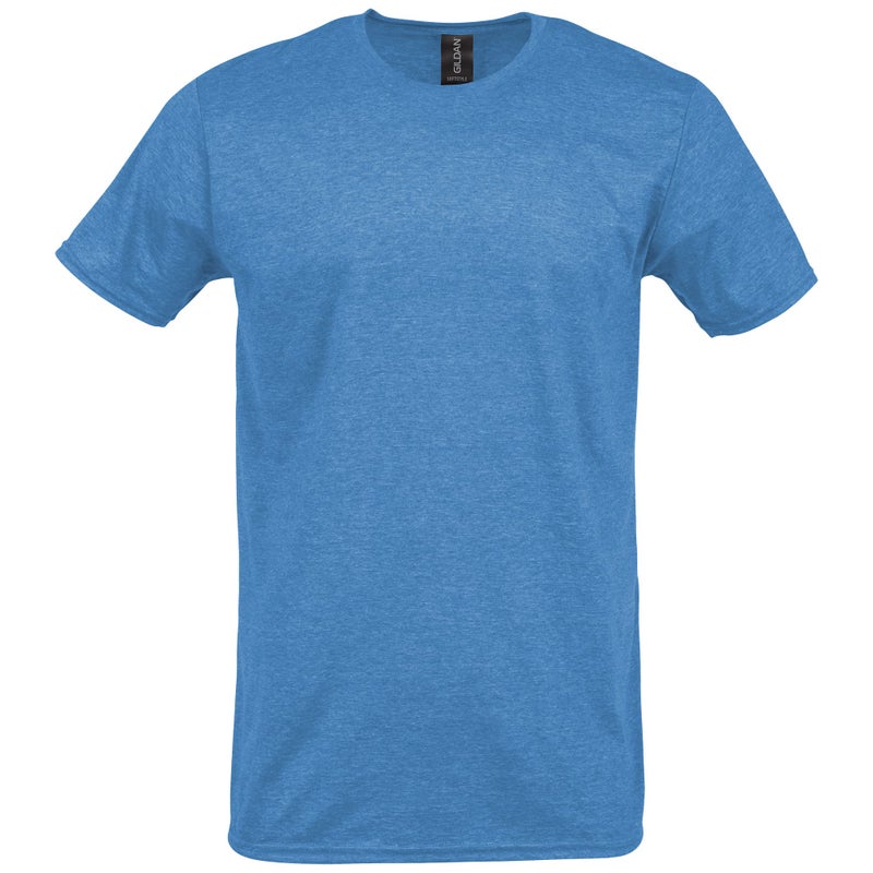 Gildan Adult Softstyle Cotton T-Shirt, Style G64000, Multipack, Heather Sapphire (2-Pack), Large - Image 4
