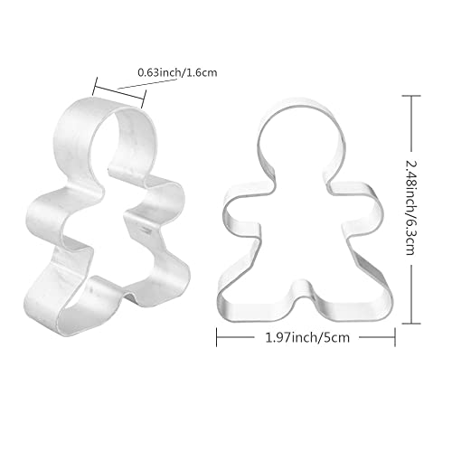 Saktopdeco 8 Counts Gingerbread Metal Cookie Cutter Small Christmas Gingerbread Man Shaped Decorative Cookie Cutters Set - Image 2