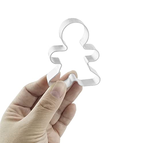 Saktopdeco 8 Counts Gingerbread Metal Cookie Cutter Small Christmas Gingerbread Man Shaped Decorative Cookie Cutters Set - Image 4
