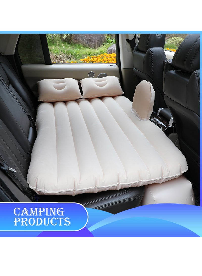Manful Inflatable Mattress with Pump Portable Outdoor Air Mattress Foldable Single Thickened Flocking Mattress for Outdoor and Home  - Image 3