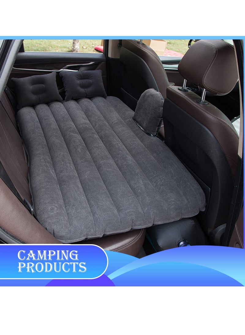 Manful Inflatable Mattress with Pump Portable Outdoor Air Mattress Foldable Single Thickened Flocking Mattress for Outdoor and Home  - Image 2