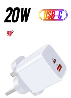 Galaxy A13/A12/A23/A52s/A32/A33/A22/Z Fold 4/Z Flip 4 USB C Charger Plug,20W Dual Ports PD & QC 3.0 Mains Wall Charger Plug,Type C Plug Fast Charging Power Adapter With Samsung Galaxy A13,iPhone12/13