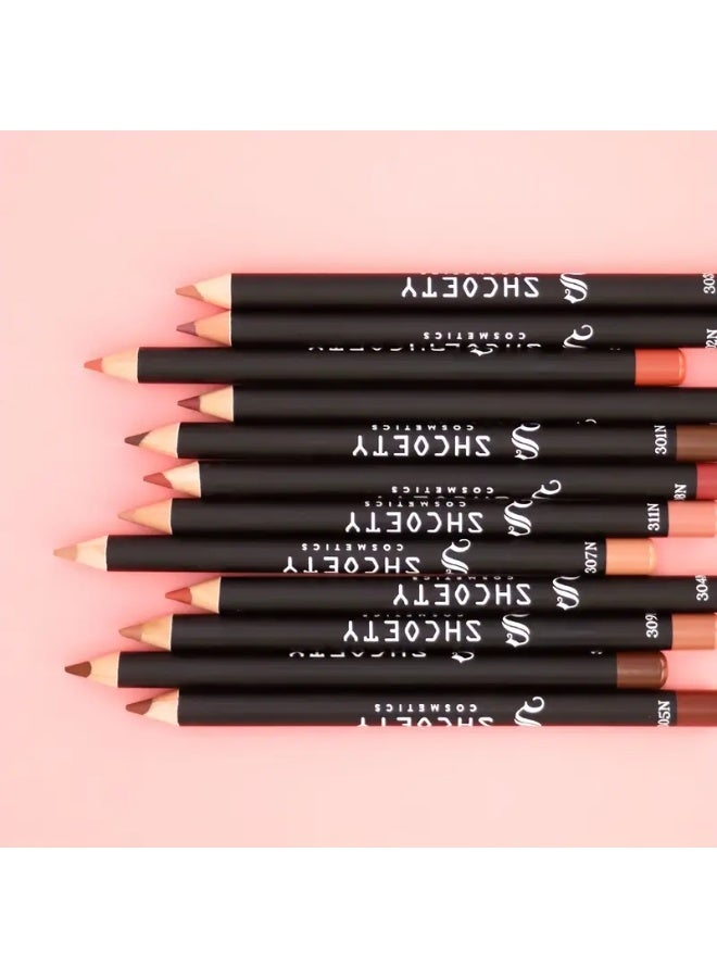 SHCOETY 12pcs Matte Waterproof Lip Liner Pencils, Long-Lasting Non-Stick, Diverse Shades - Image 4