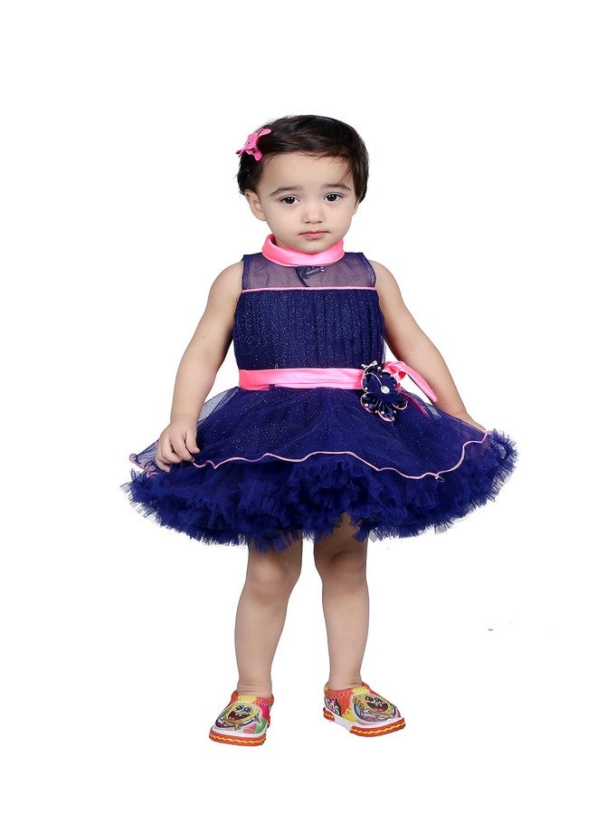 First Kids Step FARETO Girl's Frock (1232_Blue_2-3 Years) - Image 1