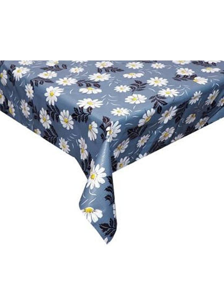 craft city CRAFT CITY Blue Flower Print Center & Dining Table Cover for 2 to 6 Seater Table Cloth/Water and dust with Oil-Proof PVC Rectangular Shape (40x54 inch)  - Image 2