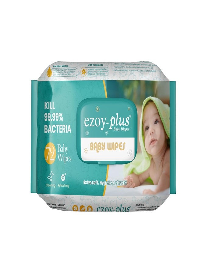 Ezoyplus Ezoy-plus Baby Wipes with Vitamin E and Aloe Vera, Extra Soft and Hygienic, 216 pcs, Pack of 3 - Image 2