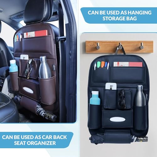 Neodrift 'Seat Master Lite' Premium 7D Car Seat Organizer, Universal Fit, Multi-Pocket Storage for Bottles, Documents, Mobile, Keys, Tissues (Color: Black) (Set of 1) - Image 5