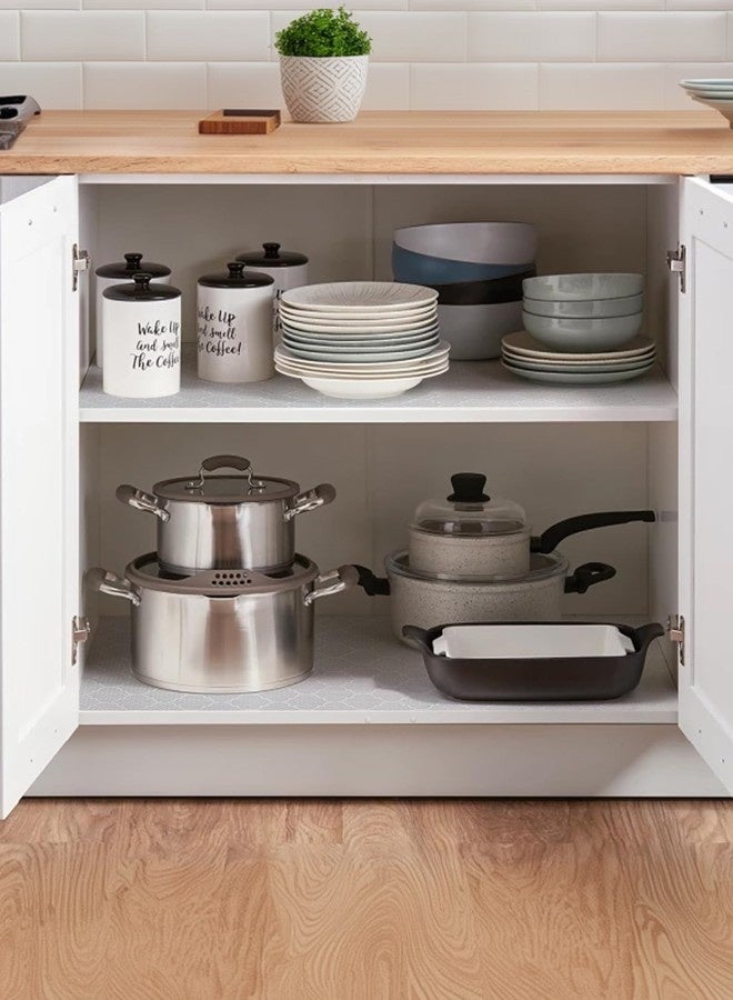 1 لفة (بيضاء) بطانة رف غير لاصقة (30 سم * 150 سم) ، بطانة درج ، بطانة درج EVA غير قابلة للانزلاق للطعام ، طارد للبقع ، بطانة خزانة مقاومة للماء ، مناسبة لأرفف المطبخ المنزلية ، الخزائن ، الثلاجات ، الخزائن ، الخزائن ، مثالية للإهداء. - Image 4