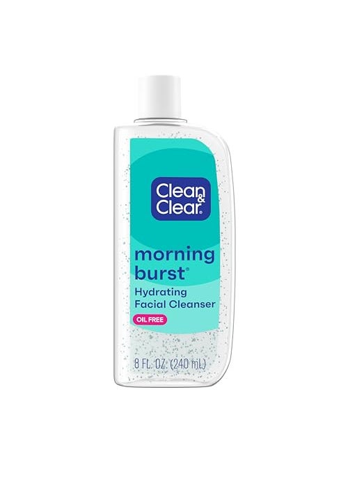 CLEAN & CLEAR Clean & Clear Morning Burst Oil-Free Hydrating Facial Cleanser with BHA, Cucumber & Aloe Extracts, Face Wash Gently Removes Oil & Pore Clogging Impurities, 8 fl. oz 