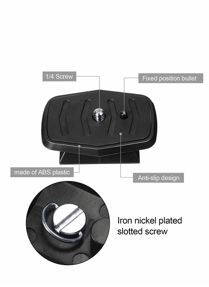 Excefore - Tripod Quick Release Plate, 2 Pcs Tripod Adapter Mount Camera Tripod Adapter Plate Parts for Most 60 Inch Tripods and Cameras Tripod Mount QB-4W (44.6 mm) - Image 1
