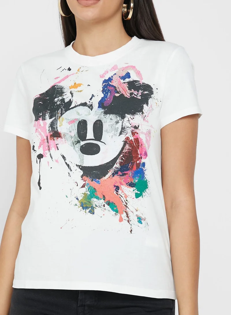 DESIGUAL Mickey Mouse Printed T-Shirt