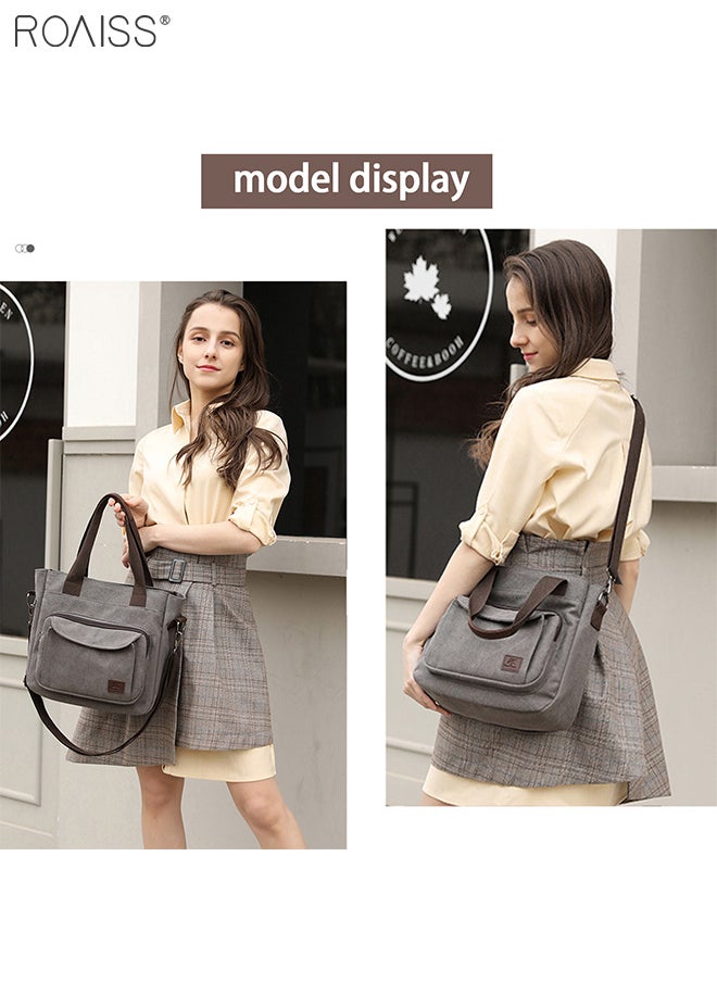 Women's Canvas Commuter Handbag Fashion Versatile Messenger Bag Large Capacity Multi Pocket Adjustable Detachable Shoulder Strap Tote Bag - pzsku/Z9CB7818E15969E02EFD8Z/45/_/1700639375/868a6724-0423-4c0f-a5b1-928634b2d12b