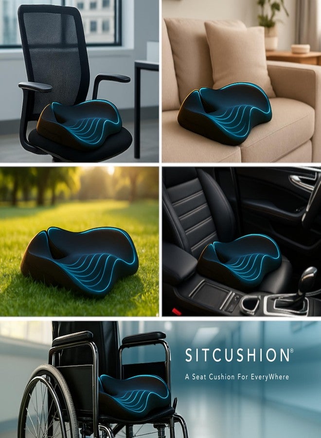 SitCushion Car Seat Cushion for Long Driving - X Large Memory Foam Seat Cushion for Sciatica & Tailbone Pain Relief, Orthopedic Coccyx Cushion with Non-Slip Bottom, Back Pillow for Car, Truck (Gray) - Image 4