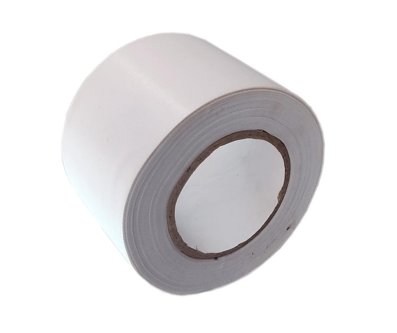 SHRITHU شريط عزل مكيف الهواء غير اللاصق مقاوم للماء شديد التحمل شريط مونزون بطول 14 متر، عرض 48 مم عبوة من 1 لون أبيض فاتح - Image 3