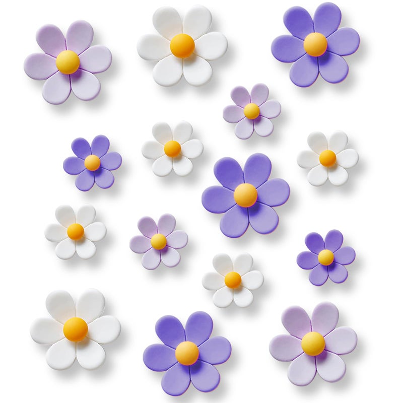 KEYDUACU 18 pcs - Cute Flower Magnet, Purple Magnet for Fridge and Locker, Whiteboard, and Decoration (18 pcs-Flower-Purple) - Image 1