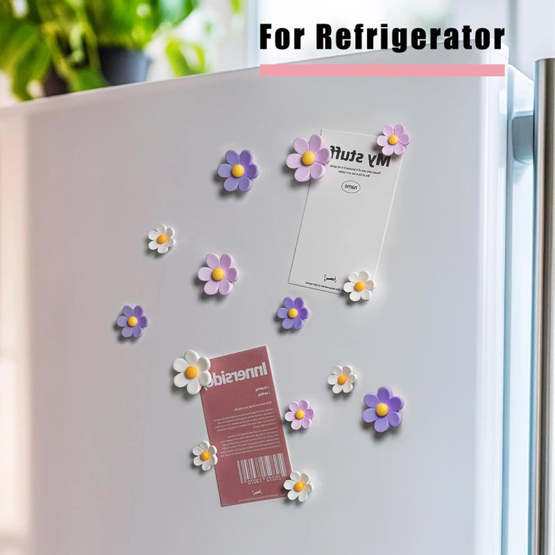 KEYDUACU 18 pcs - Cute Flower Magnet, Purple Magnet for Fridge and Locker, Whiteboard, and Decoration (18 pcs-Flower-Purple) - Image 2