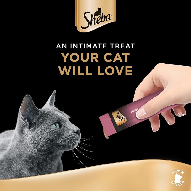 Sheba Melty Tuna & Salmon Flavor Wet Creamy Treats, Premium Indulgence, Pack of 48x12g - Image 3