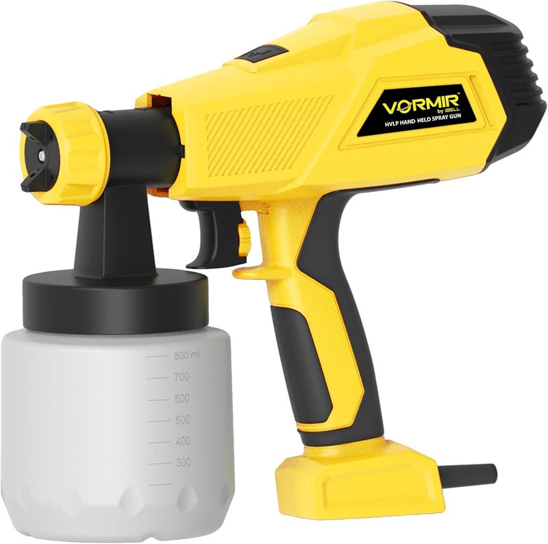 آي بيل مسدس رش الطلاء الكهربائي VORMIR VR SG45-25 من نوع HVLP بقوة 450 واط، آلة رش الطلاء بخزان سعة 800 مل، مسدس رش مزدوج الفوهات (1.8 ملم و2.6 ملم)، آلة رش طلاء عالية التدفق 800 مل/دقيقة، آلة رش محمولة - Image 1