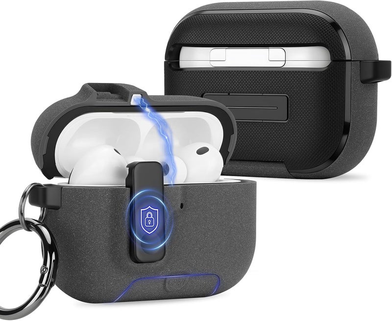 Anlinser Compatible with AirPods Pro 3 Case with Phone Stand, Precise Fit Design for Apple AirPods Pro 3rd Cover (Sand Stone) - Image 1