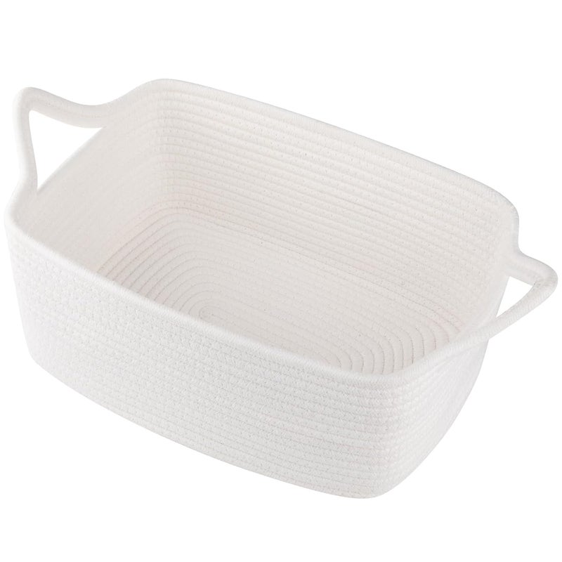 OIAHOMY Woven Basket Gift Basket Empty with Gift Bags and Ribbons Rope Baskets for Baby Showers Storage Baskets with Handles for Nursery Pet Toy Organizer  White - Image 1