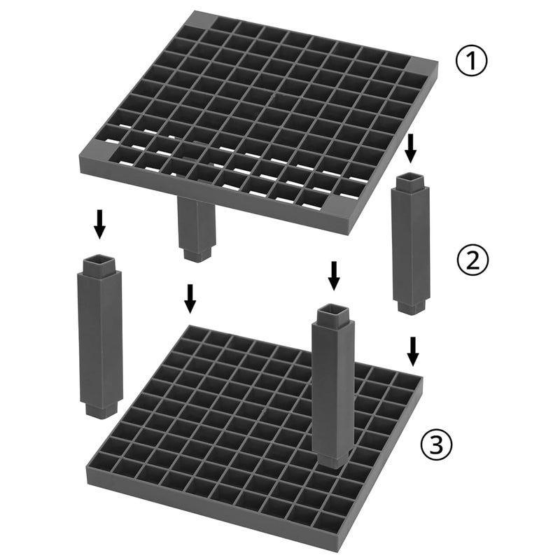 96Hole PVC Storage Box with Sealed Base Easy Installation Grid Organizer Grey  - Image 5