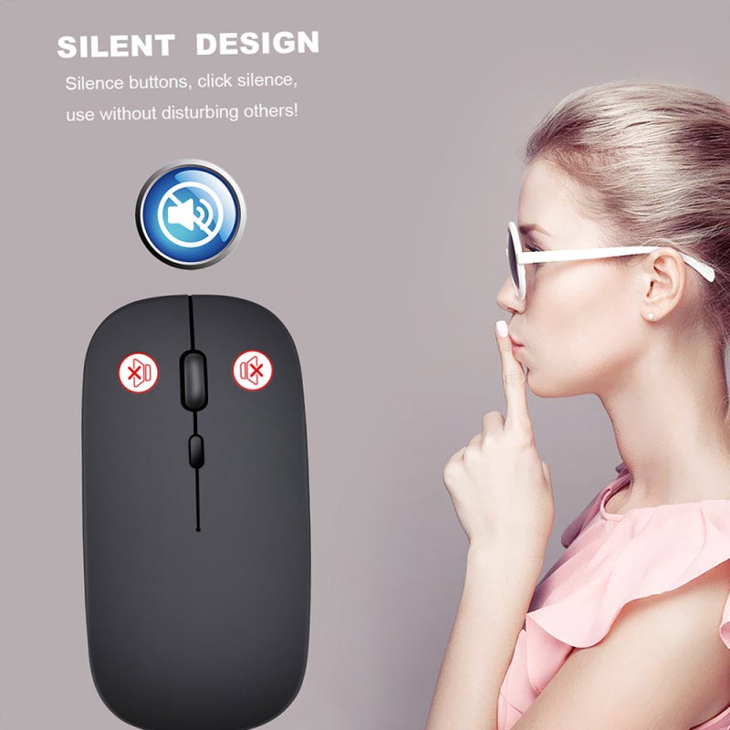 Wireless Mouse: 2.4G Wireless Transmission 10m/33ft Range - Ultra-thin Silent Design 3 Gear DPI Up To 1600 DPI for Office Use - Image 5